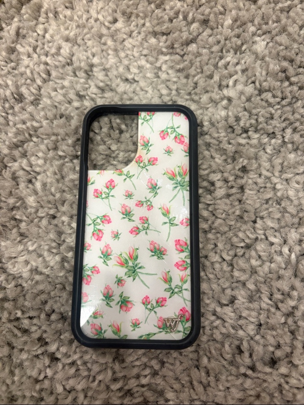 Wildflowers Pink Floral Phone Case with Black Bumper